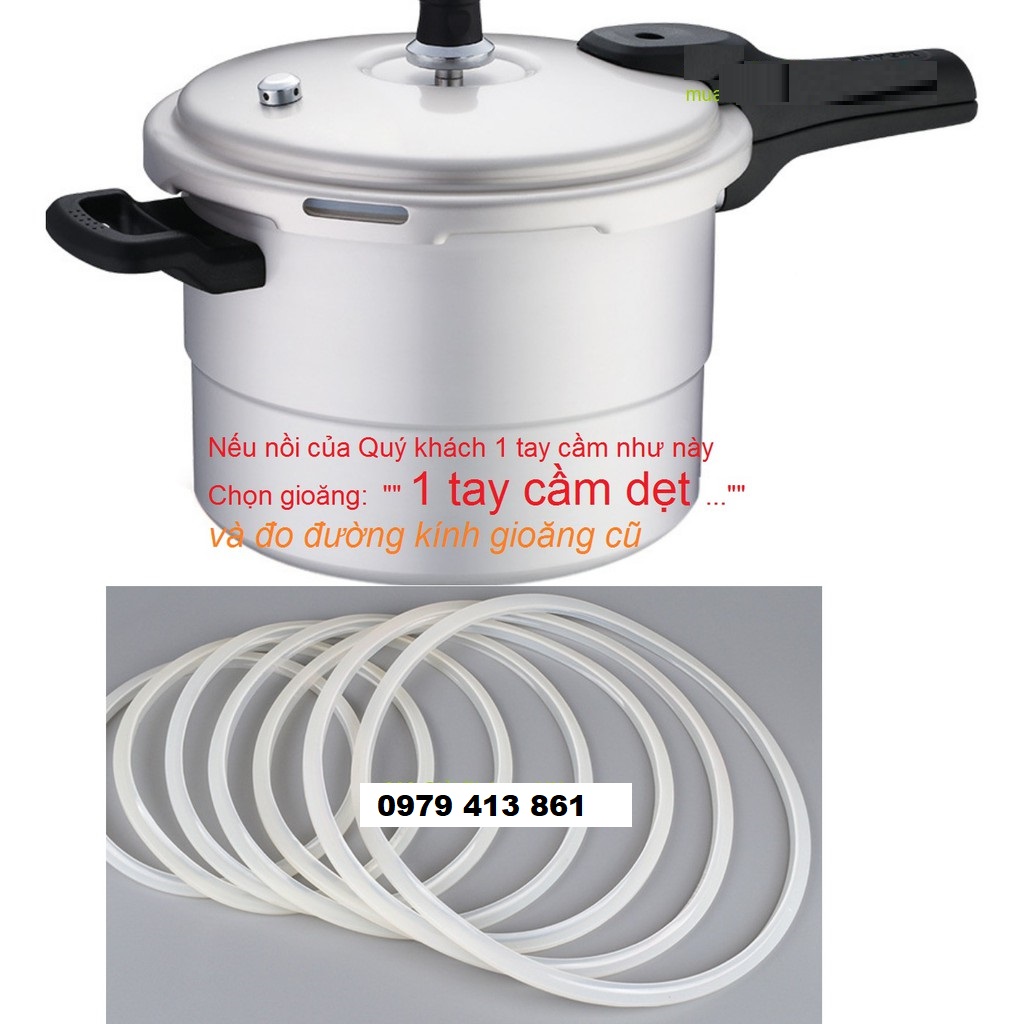 Gioăng nồi áp suất gas Supor - Zon dẹt 1 tay cầm đường kính trong 24cm ngoài 26,5cm (roăng ga / zoăng / zoong / ron )