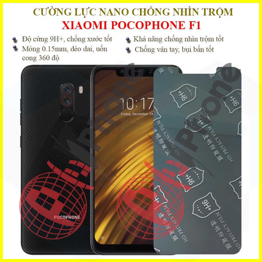 Dán chống nhìn trộm Xiaomi Pocophone F1 - Dán cường lực dẻo nano 9H+