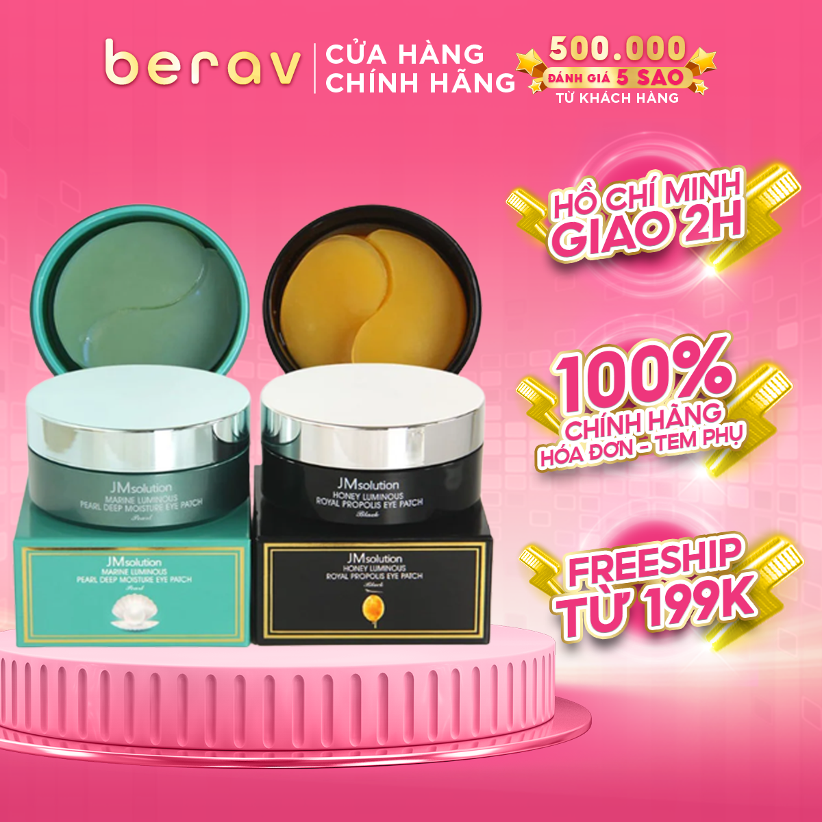 Mặt Nạ Mắt Giảm Thâm, Giảm Bọng Mắt JM Solution Eye 90g/60pcs