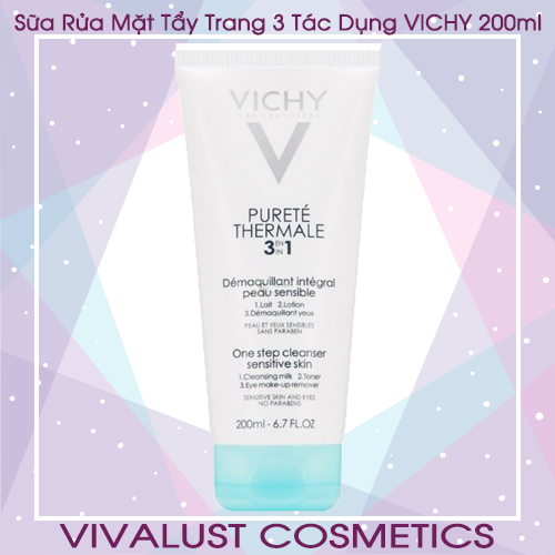 [HCM]Sữa Rửa Mặt VICHY Purete Thermale One Step Cleanser 3 In 1 (200ml) - Tẩy Trang 3 Tác Dụng Dành Cho Da Thường Hỗn Hợp và Nhạy Cảm