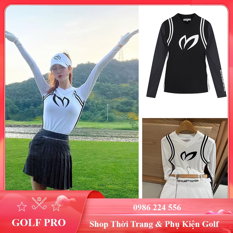 Áo đánh golf nữ dài tay Master Bunny MBE chống nắng co giãn thoáng mát siêu nhẹ AM011