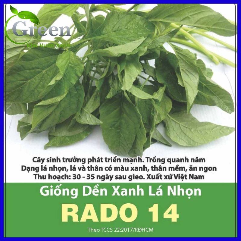 Hạt giống rau dền xanh lá nhọn dễ trồng, nhanh thu hoạch gói 20gam