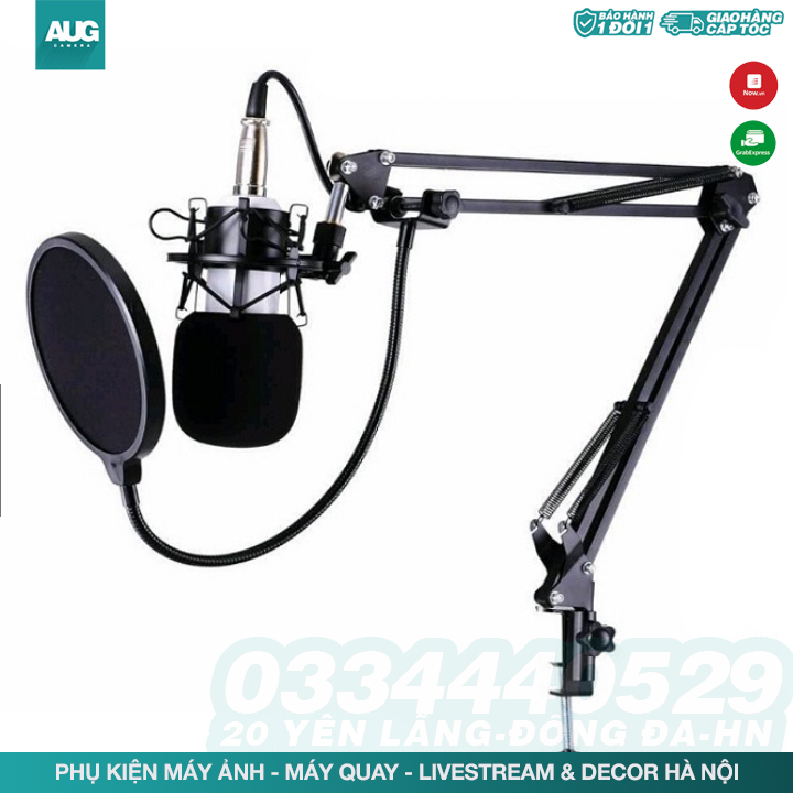Màng lọc âm và chân kẹp mic thu âm -giá đỡ mic livestream - kẹp bàn treo mic và màng lọc pop