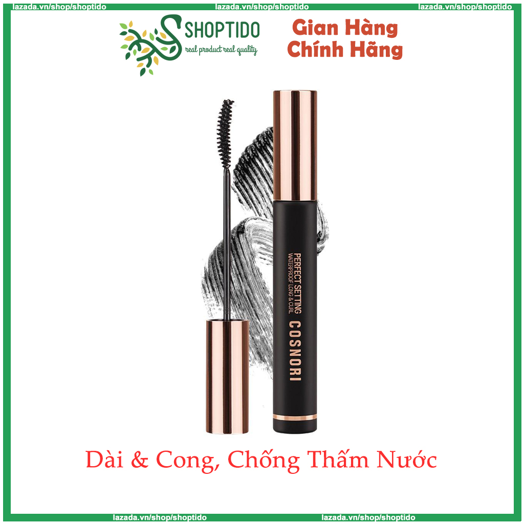 Mascara Cosnori Chuốt mi dài, dày và cong Perfect Setting Mascara Waterproof Volume Long & Curl 7ml
