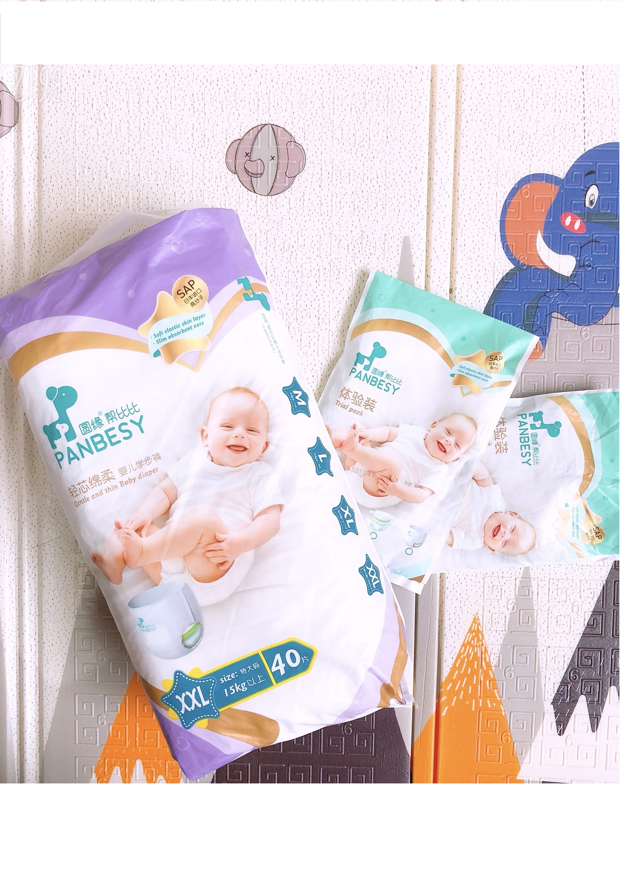 Tã/Bỉm Dán/Quần YIYING PANBESY Nội Địa Trung Quốc S72/M60/L52/Xl44/XXl40