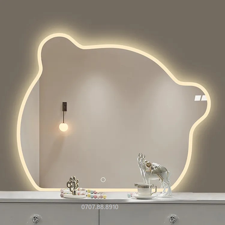 Gương bàn phấn hình hello kitty dễ thương đèn led cảm biến