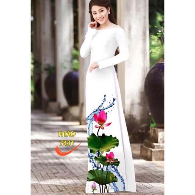 [HCM]Vải áo dài in hoa sen