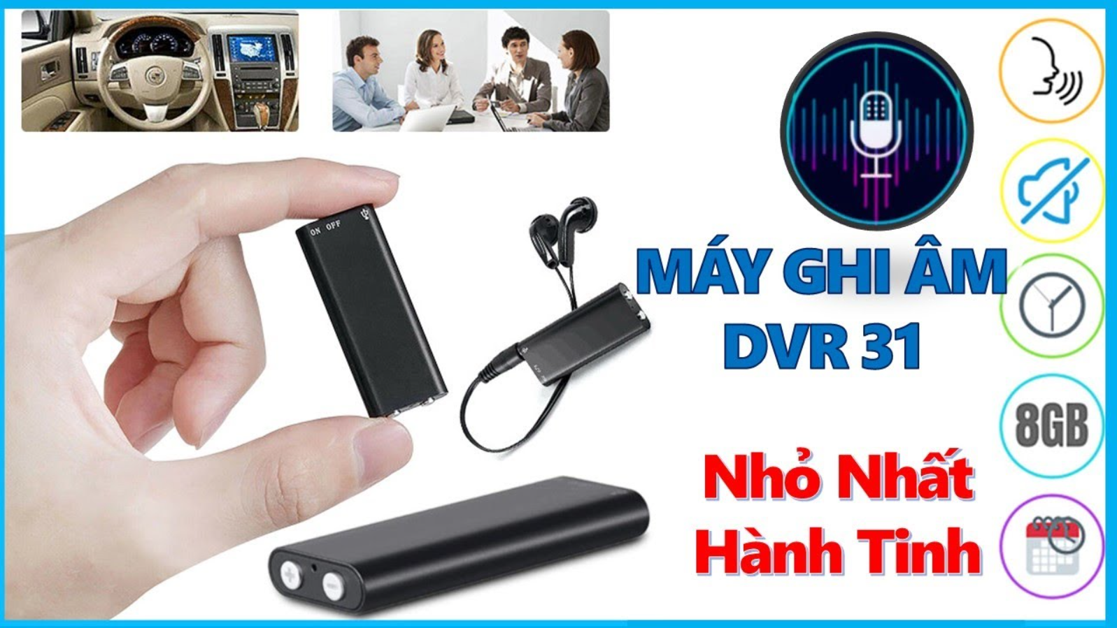 ( MẪU MỚI 2023 ) SALE 50% MÁY GHI ÂM CẦM TAY Máy ghi âm siêu nhỏ DVR 31 nhỏ nhất thế giới ghi âm liên tục trong vòng 15-20h bộ nhớ khủng 8GB Chức Năng Lọc Tạp Chất, Tiếng Ồn - Bảo Hành 12 Tháng.