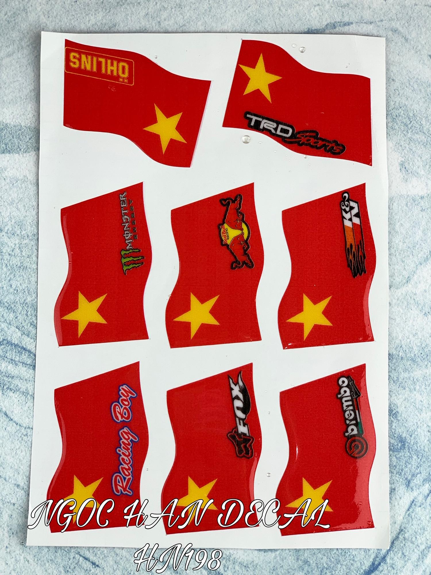 Tem nổi cờ Việt Nam có cán nhựa dẻo -- NGỌC HÂN DECAL