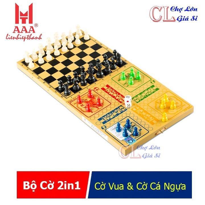 Bộ Cờ Vua Và Cờ Cá Ngựa 2 in 1 Sản Phẩm Cao Cấp Liên Hiệp Thành - Bộ Cờ Kèm Bàn Cờ Và Quân Cờ Hàng Chất Lượng Cao