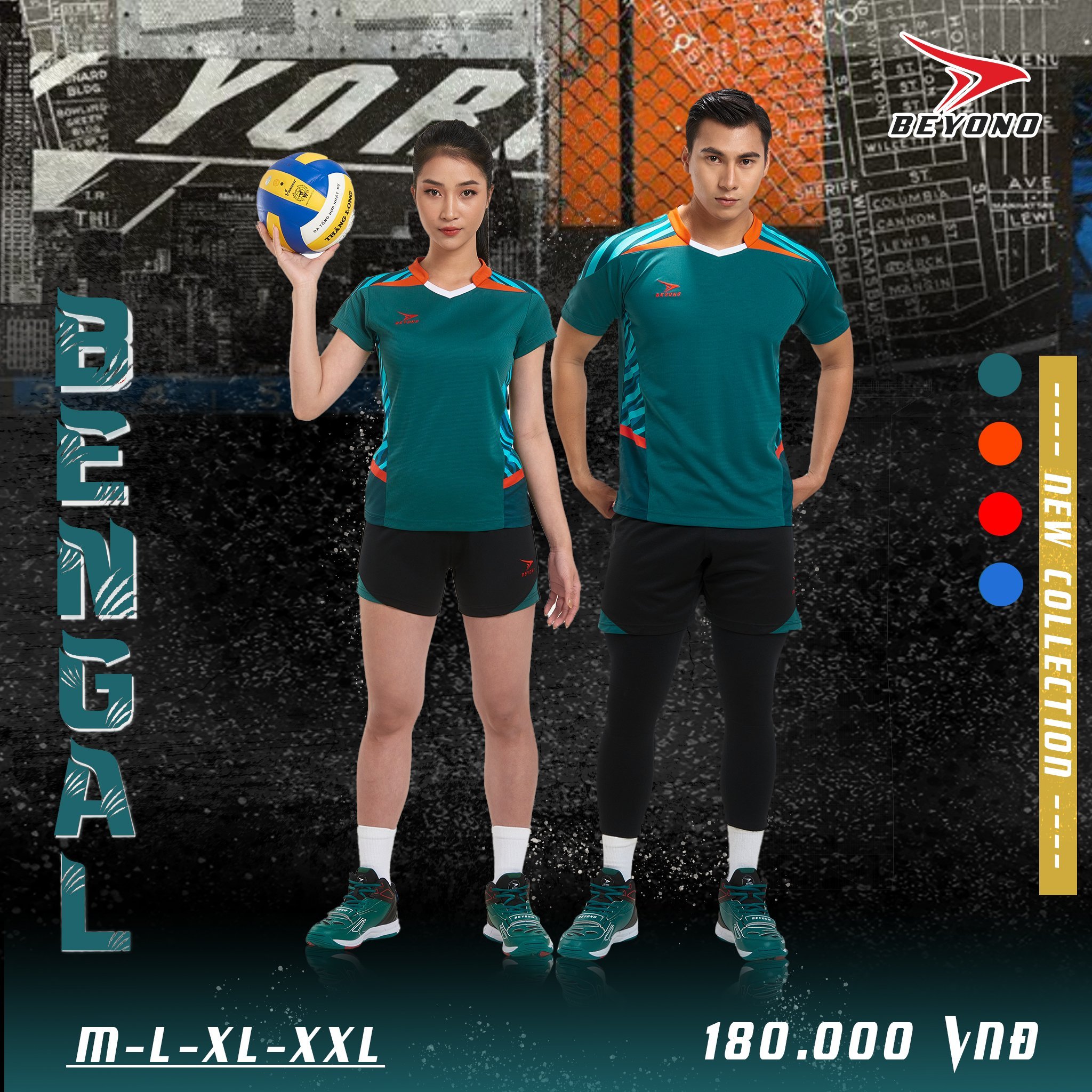 Áo bóng chuyền nữ màu xanh Bengal-Chính hãng Beyono-Có in tên số