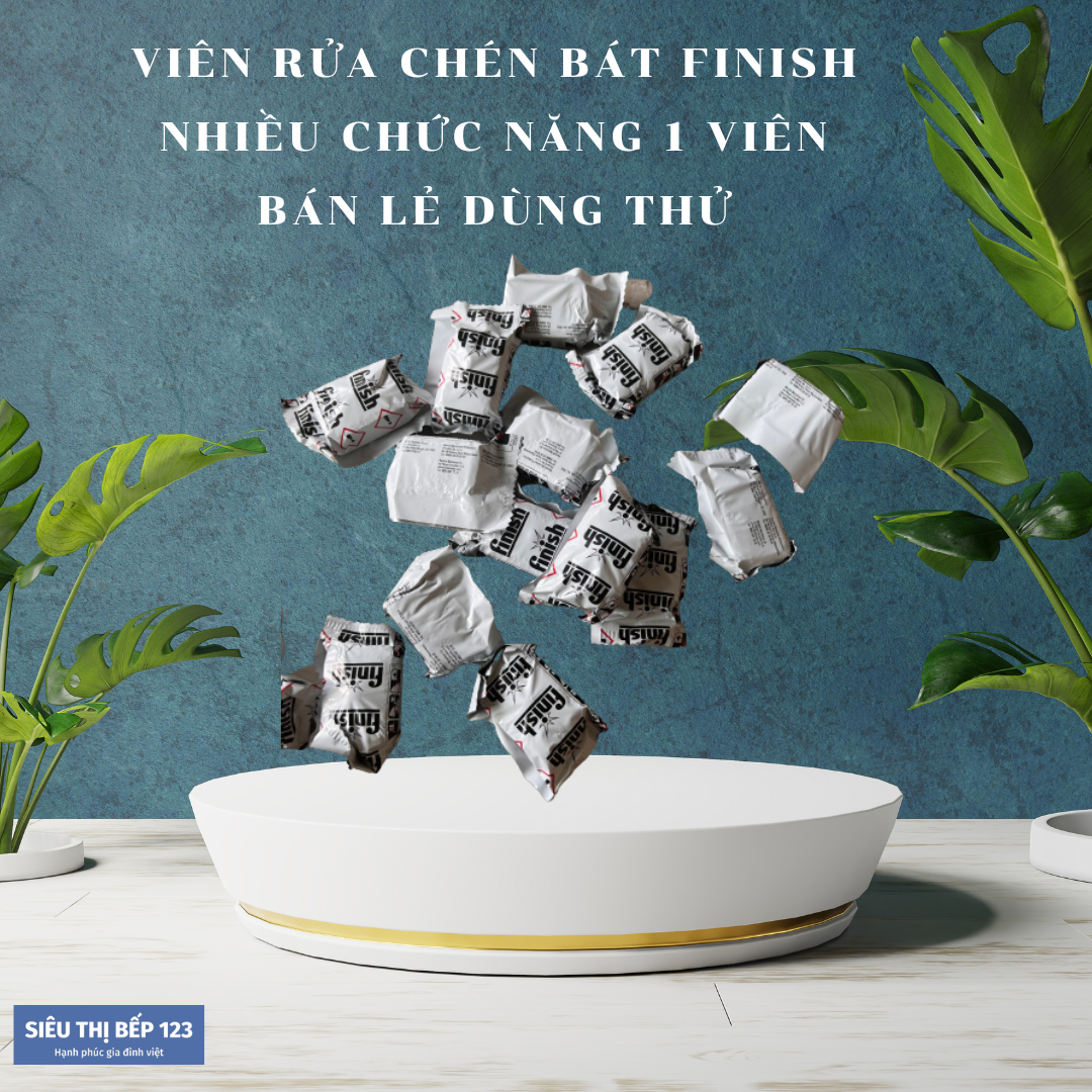 Viên rửa chén bát finish nhiều chức năng 1viên bán lẻ dùng thử