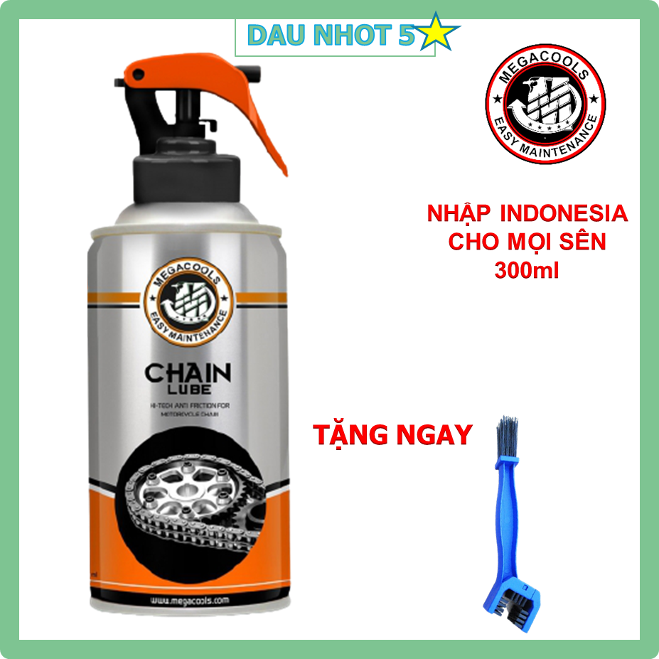 Chai xịt dưỡng sên, bôi trơn sên MEGACOOL 300ml, Nhập khẩu Indonesia, Dùng cho mọi loại sên, Sản phẩm chất lượng, shop uy tín