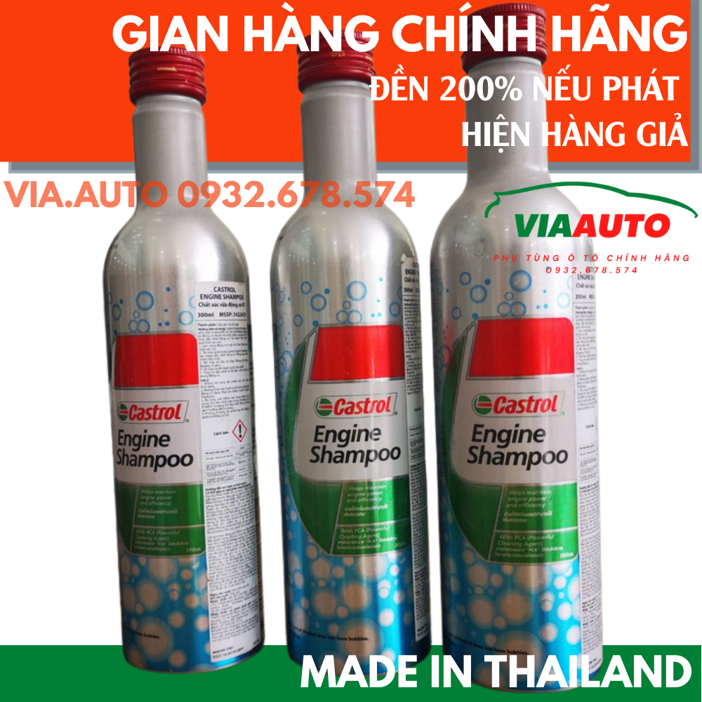 Dung dịch súc rửa động cơ ô tô và xe máy castrol engine shampoo 300ml