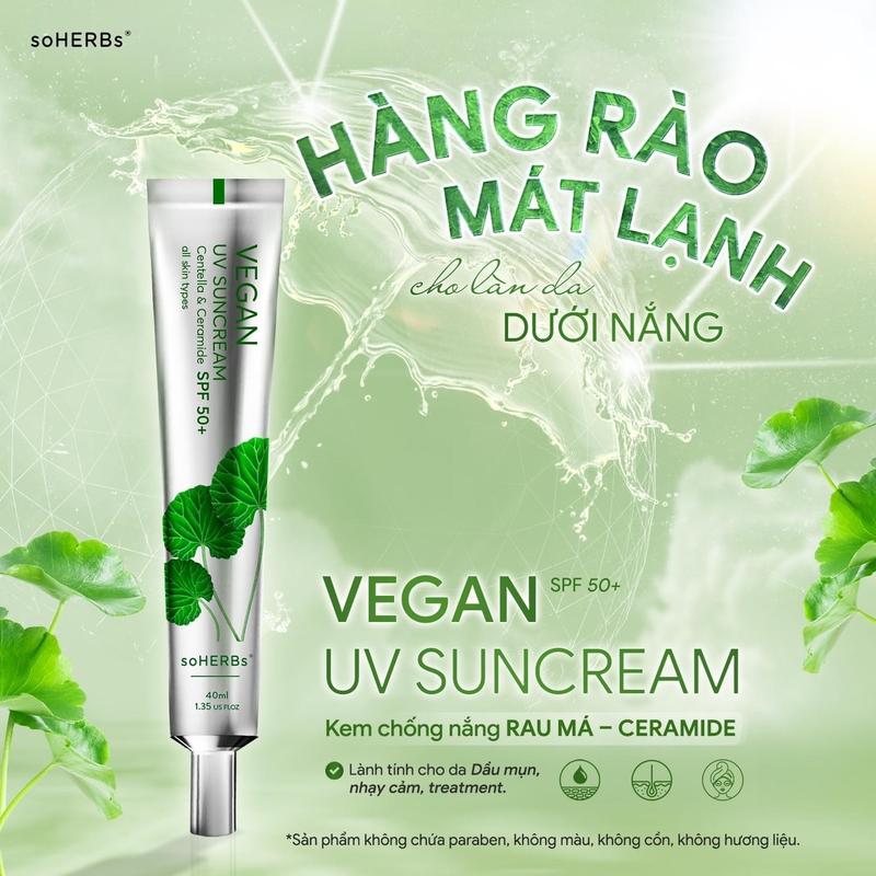 Kem chống nắng Soherbs VEGAN SPF 50+ cho da nhạy cảm 40ml
