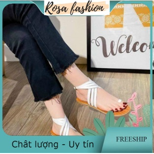 GIÀY SANDAL NỮ DÂY MẢNH CHIẾN BINH - GIÀY SANDAL NỮ DÂY MẢNH CHIẾN BINH - TRẮNG ĐEN KEM - SD-0295