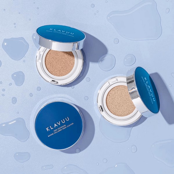 Phấn Nước Klavuu Blue Pearlsation High Coverage Marine Collagen Aqua Cushion