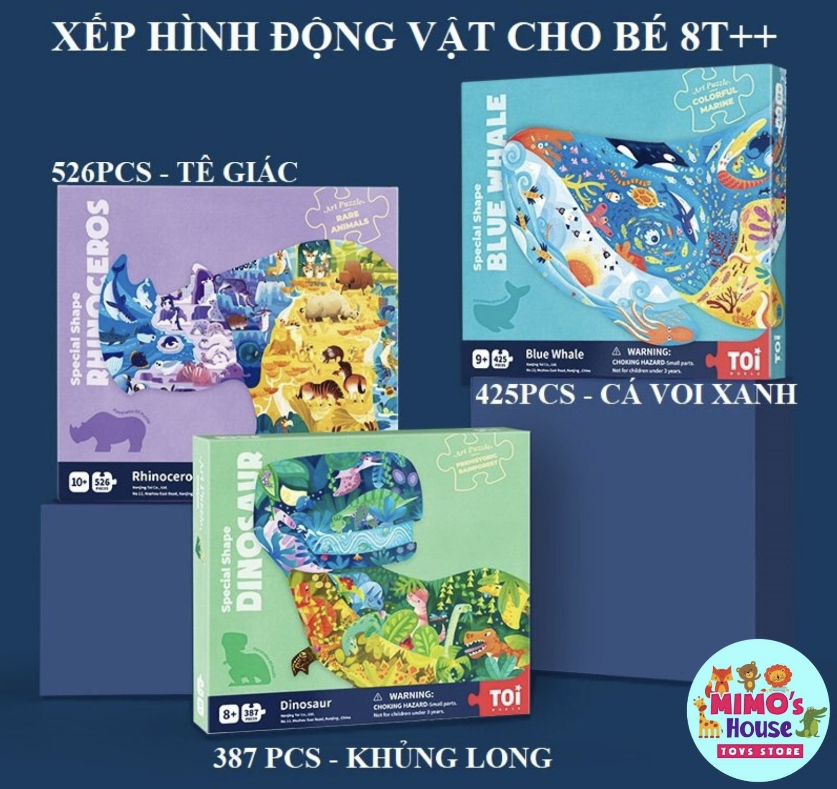 ANIMALS PUZZLE - XẾP HÌNH ĐỘNG VẬT 3 CHỦ ĐỀ CHÍNH HÃNG TOI – CHO BÉ TỪ 8 ĐẾN 11 TUỔI - MIMO HOUSE 09