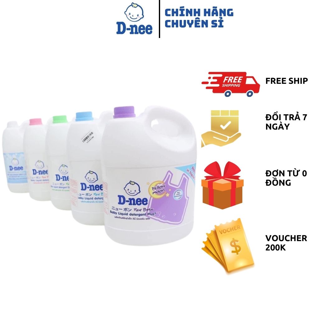Nước Giặt Dnee 3000ml Nước Giặt Thái Hàng Chính Hãng Có Tem Đại Thịnh Thơm Dịu An Toàn Cho Bé ..