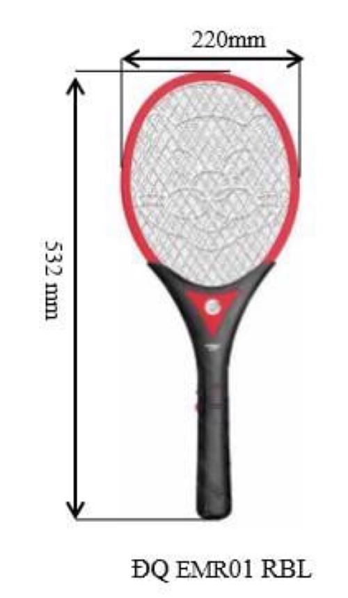 Vợt Muỗi Điện Quang ĐQ EMR01 BLR (Đen - đỏ), Vợt Bắt Muỗi Điện Tử ĐQ Giá Rẻ Npp.