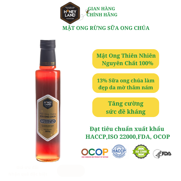Mật ong rừng sữa ong chúa honeyland 380g mật ong nguyên chất