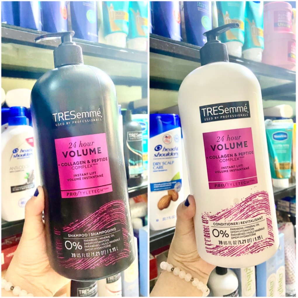 Combo dầu gội - dầu xả tresemme mỹ 24 hour volume shampoo - conditioner mỹ dành cho tóc uốn cong, tạo độ phồng chân tóc 1l1