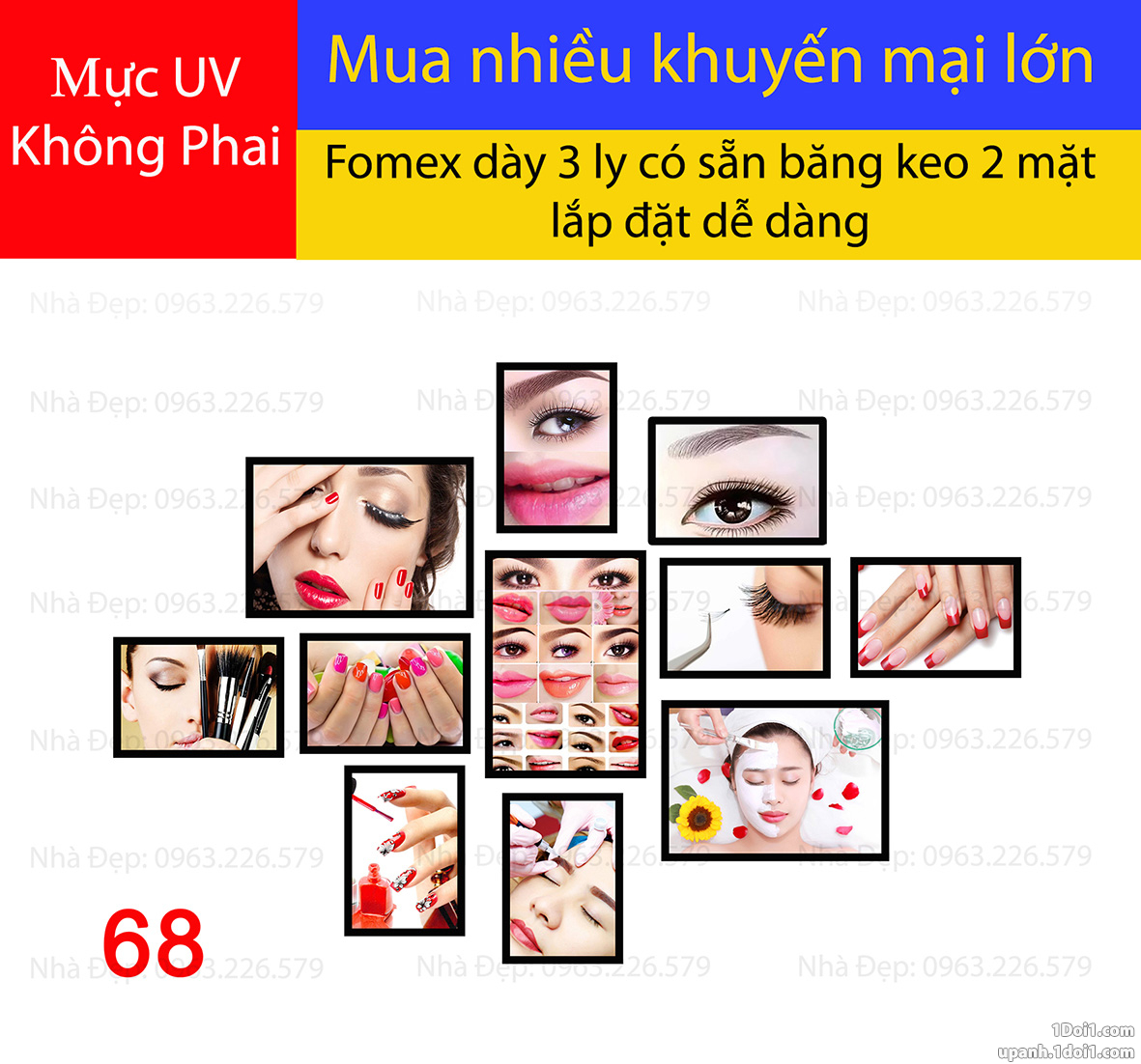 Bộ tranh FOMEX dán tường tổng hợp 11 tấm. Mã 68