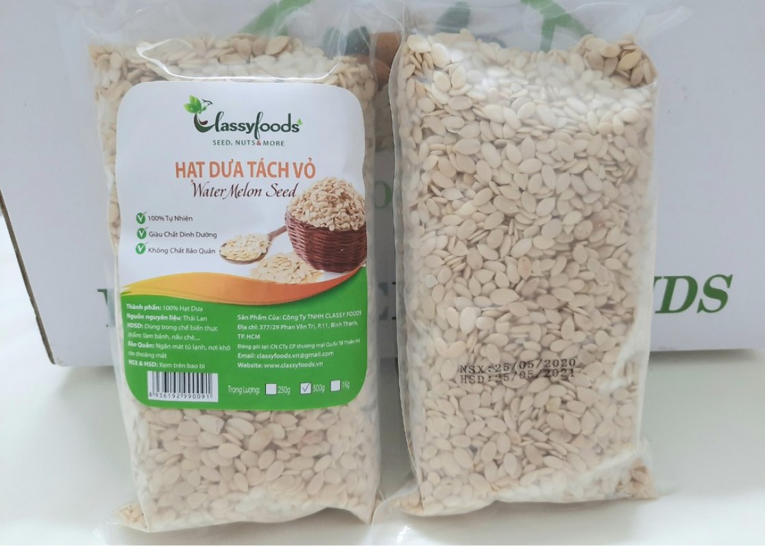 Hạt dưa tách vỏ nhân sống 500 gram classyfood