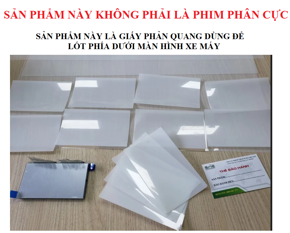 Phụ tùng phụ kiện ô tô xe máy Samsung - phim phản quang đồng hồ xe máy (Combo 2 miếng 18x18cm) - Dùng lót phía dưới màn hình (phim phân cực) Giá 59,400 Đồng*Miễn phí vận chuyển