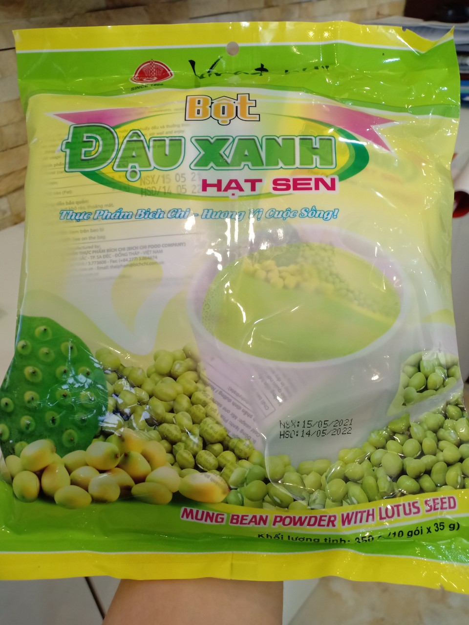 BỘT ĐẬU XANH HẠT SEN BÍCH CHI 350G