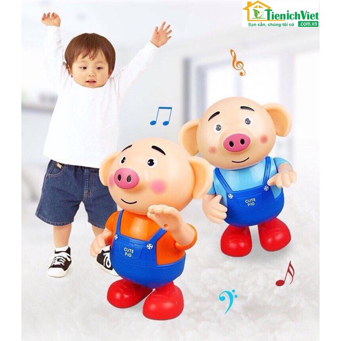 Đồ chơi chú heo Pegpa Pig biết nhảy biết hát, lợn thông minh biết nhảy biết hát có đèn