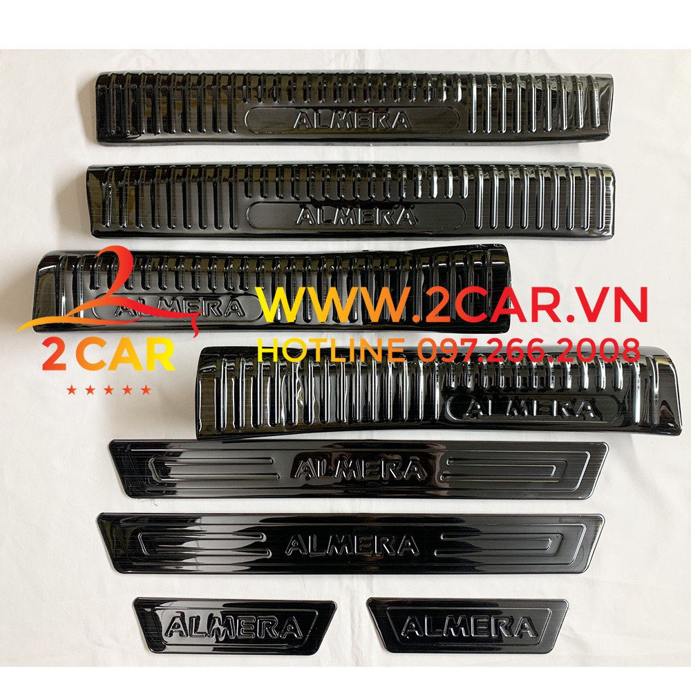 Ốp Bậc Cửa, Nẹp Bước Chân Nissan Almera 2021-2022 , Titan (hàng cao cấp) tặng keo trợ dính