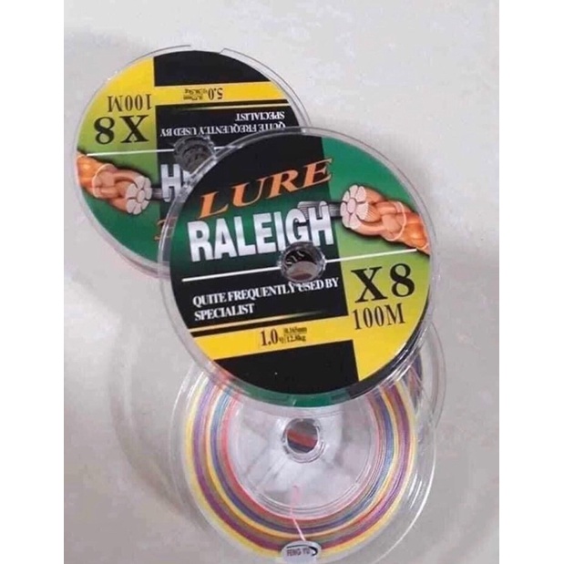 Dây dù câu cá pe lure raleigh x8 - 7 màu cao cấp