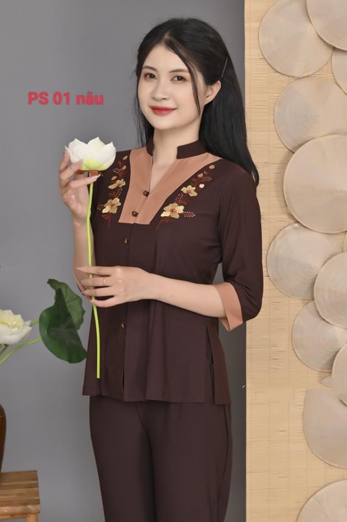 Đồ lam đi chùa - mẫu lảnh tụ phối thun
