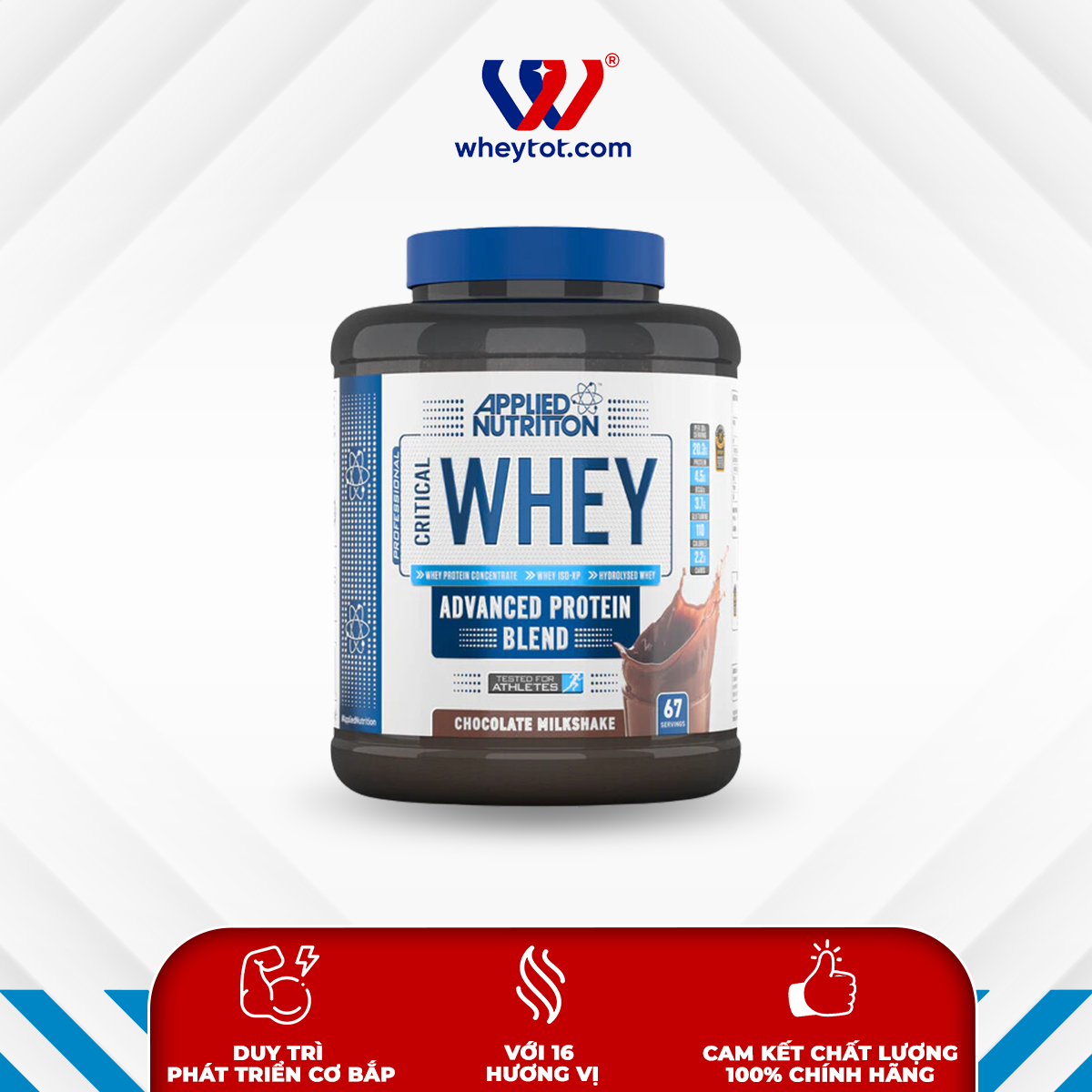 Applied Nutrition Critical Whey 2kg - bột whey protein nhập khẩu chính hãng Anh Quốc