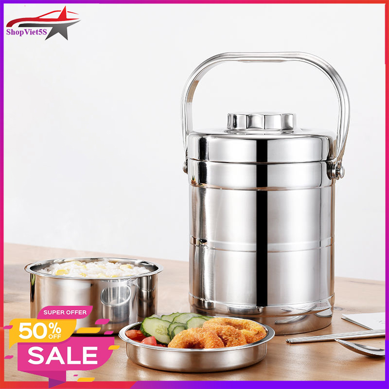 Cặp lồng giữ nhiệt inox 304 công nghệ hàn quốc, dung tích 1.4l, tiện dụng cho mọi gia đình