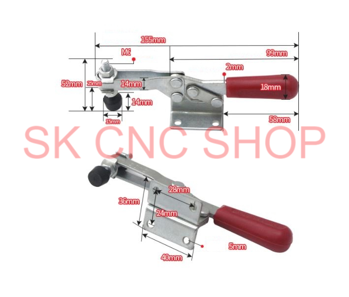 Kẹp phôi lớn cán đỏ - sập thẳng -SK CNC SHOP