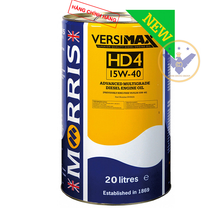 Dầu nhớt ô tô morris versimax hd4 15w-40 xô 20l api ci-4