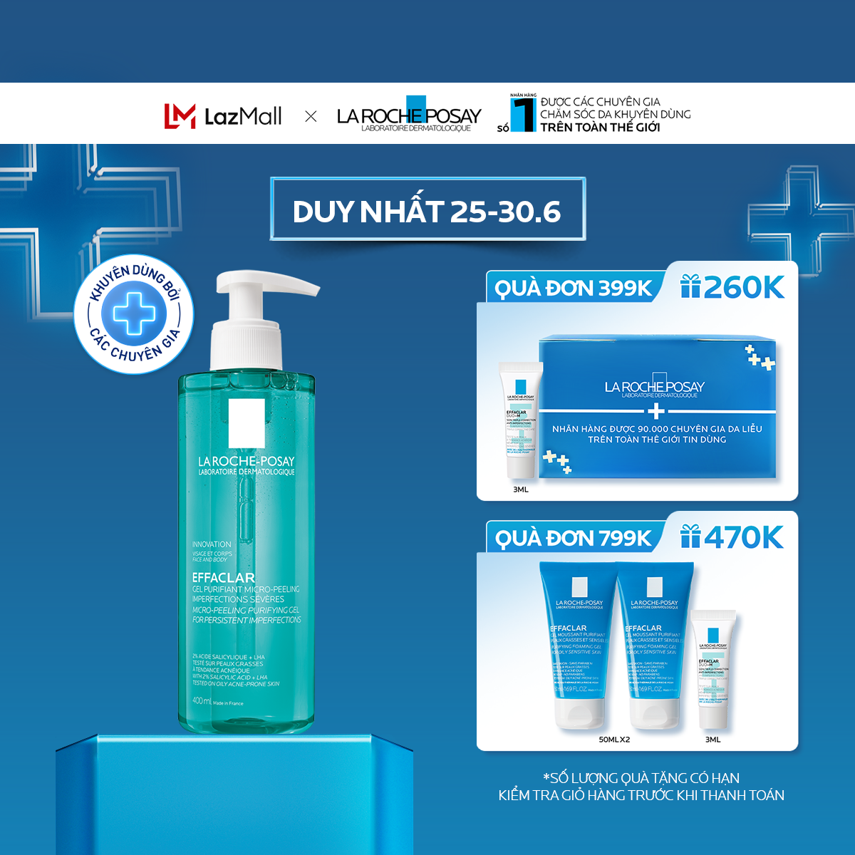 Gel rửa mặt và tắm La Roche-Posay Effaclar Micro-Peeling Purifying Gel 400ml