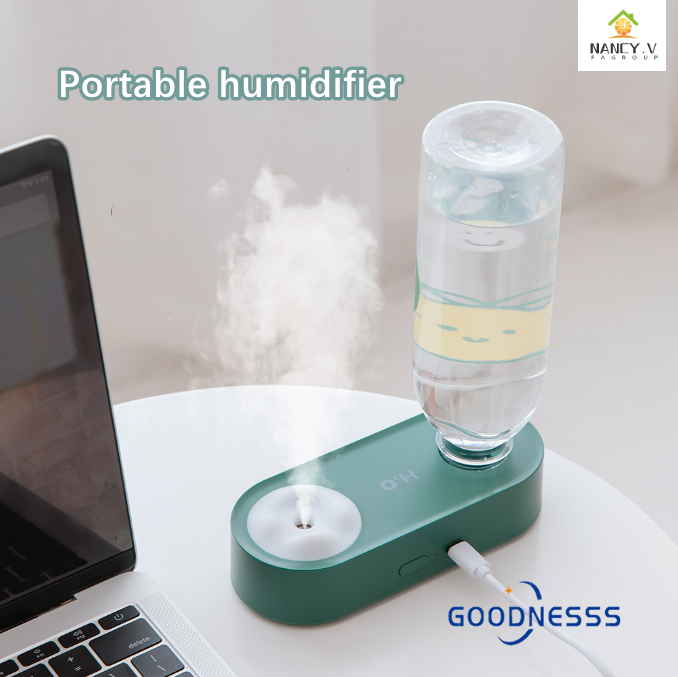 Máy phun sương mini Aquarius, máy phun sương tạo ẩm không khí,máy tạo ẩm không khí sạc USB kết hợp đèn ngủ