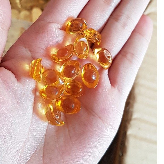 Túi 3 Viên Thỏi vàng Thần Tài KIM NGUYÊN BẢO to cỡ 2 cm - Thỏi vàng pha lê Phong Thủy Thần Tài May Mắn