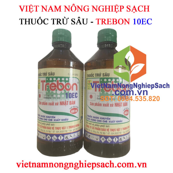 Trebon 10ec – thuốc trừ sâu cuốn lá, sâu xanh, sâu khoang, sâu vẽ bùa, rầy xanh, bọ trĩ, bọ xít muỗi chai 480ml – cty bảo vệ thực vật 1 trung ương – việt nam nông nghiệp sạch