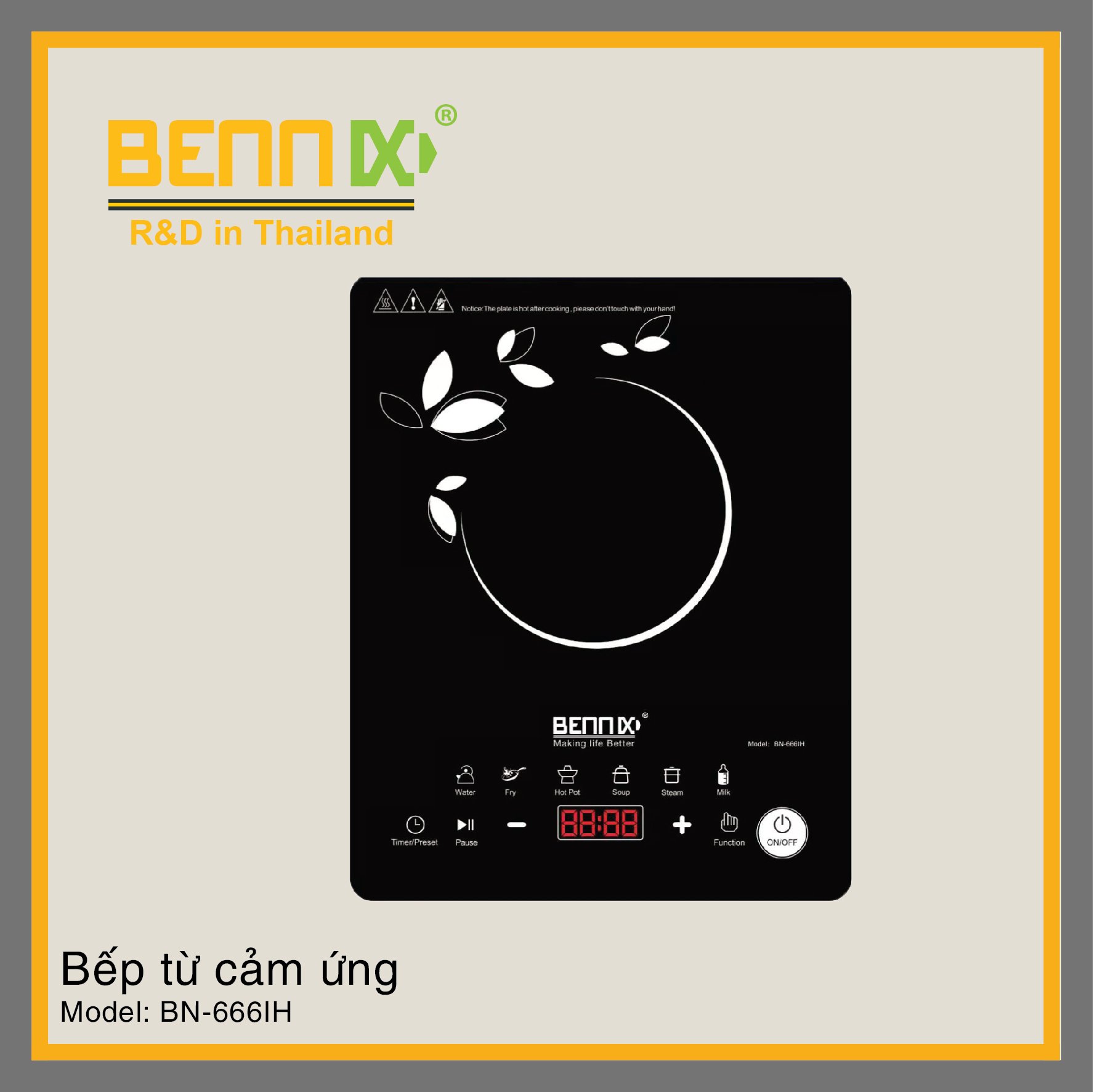 Bếp điện từ đơn bennix bn-666ih , bảo hành 12 tháng