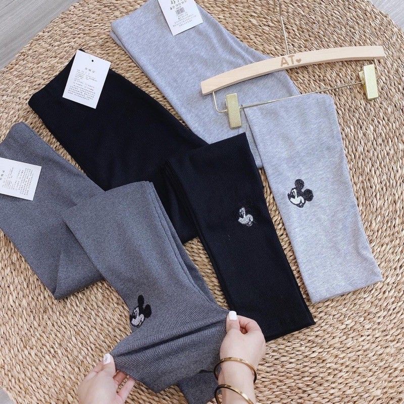Quần legging len tăm thêu mickey
