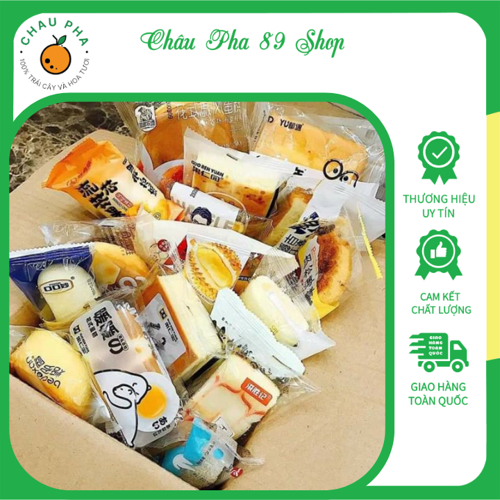 Bánh đài loan mix 1kí bánh mix đủ vị, có bánh mặn, ngọt, bông lan, trứng muối