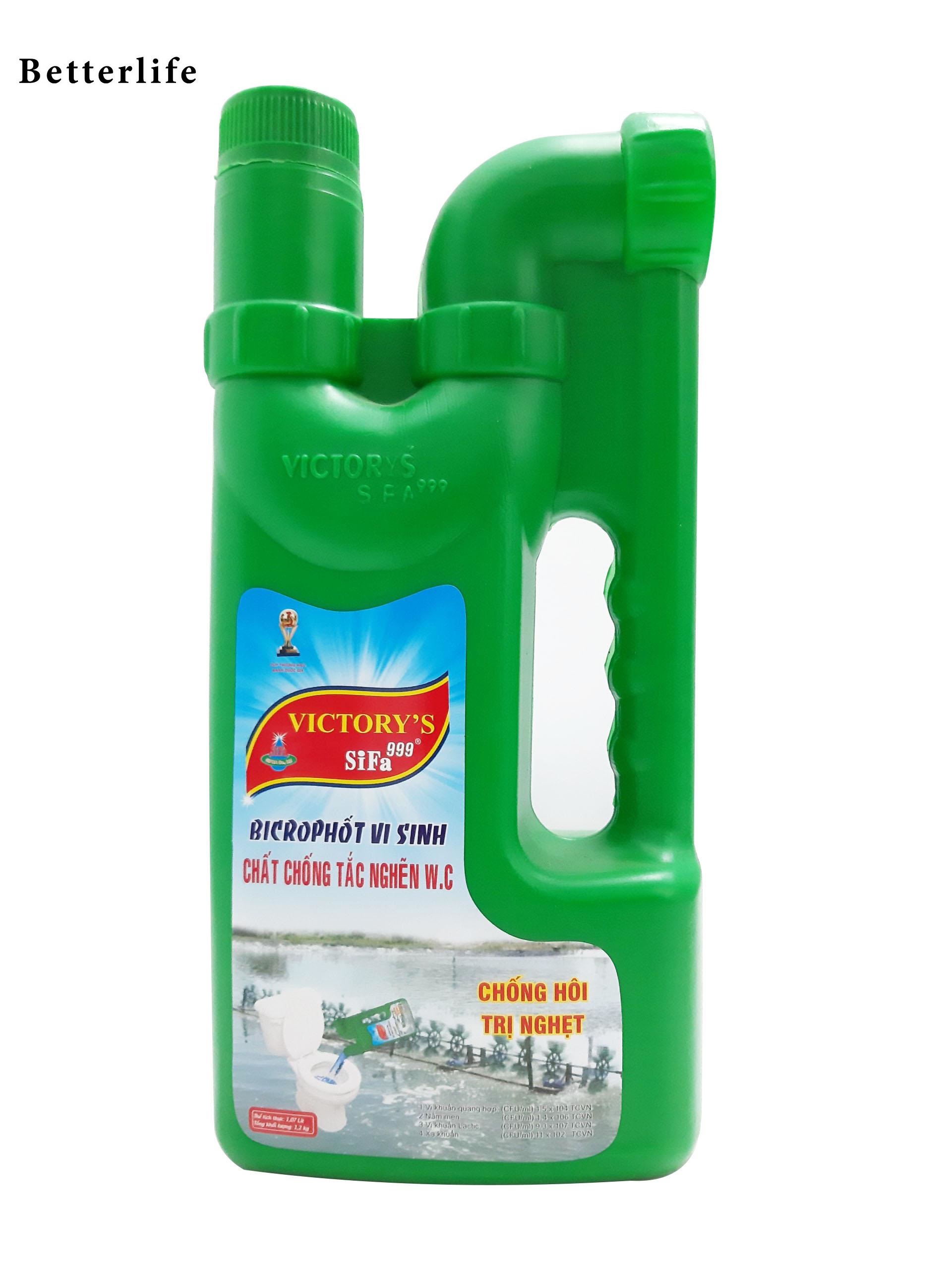 Chai Bicro Phốt Vi Sinh 1 lít - Chất thông tắc nghẽn cầu - Vi sinh cầu - thông cầu toilet - Chai Bicro Phốt Vi Sinh thông nghẽn W.C siêu mạnh siêu tốc Sifa cao cấp 1 Lít - BetterLife