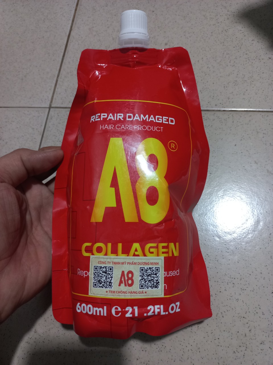 Hấp Phục Hồi Collagen A8 R - túi 600ml - Chuyên phục hồi tóc hư tổn chuẩn salon