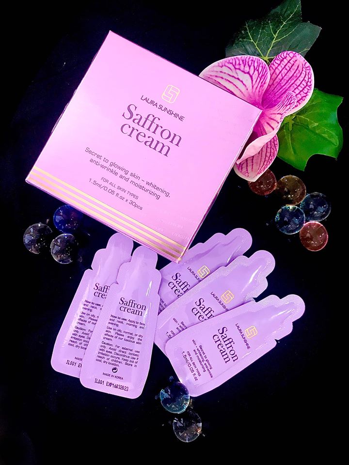 [HCM]5 túi Kem dưỡng nhụy hoa nghệ tây mini (5 túi 1.5ml) Saffron Cream Laura Sunshine Nhật Kim Anh 7.5ml