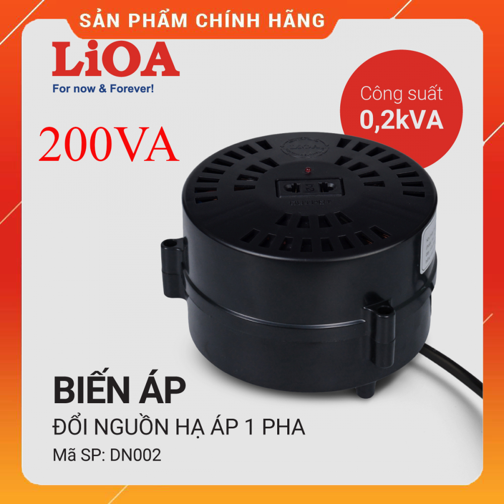 Biến áp tự ngẫu LiOA 200VA DN002 0,2KVA 1 pha - Bộ đổi nguồn 220V sang 100V nhỏ gọn