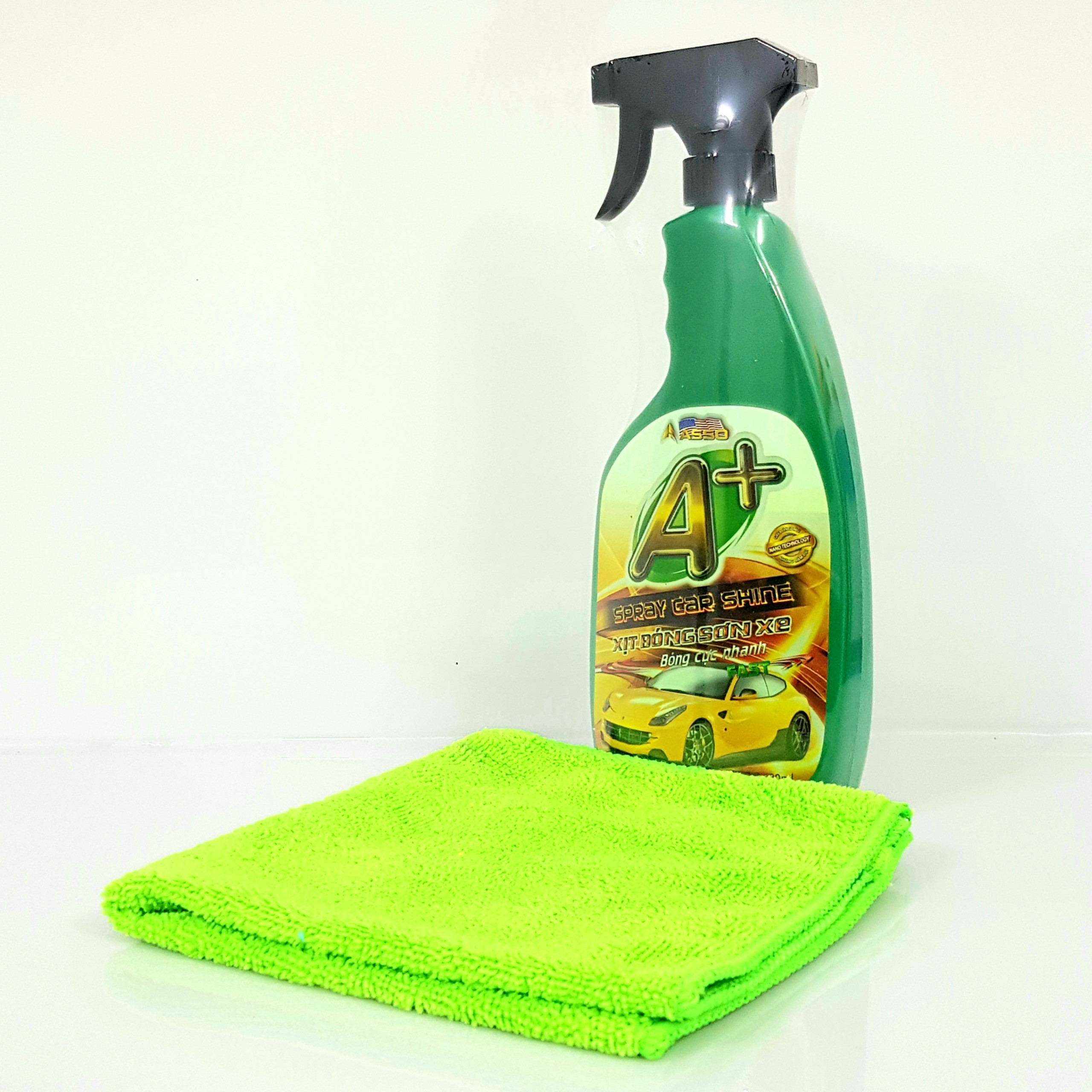 [HCM][CÓ KÈM KHĂN] BÓNG SƠN NHANH ASSO A+ SPRAY CAR SHINE 600ML